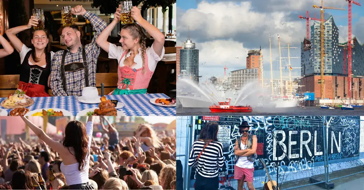 photo collage deutschland events oktoberfest cruise days hafengeburtstag hurricane festival und berlin strassenfest